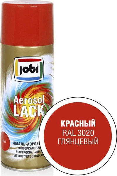 Изображение товара Эмаль Jobi Аэрозольная RAL 3020 (520мл,глянцевый красный)