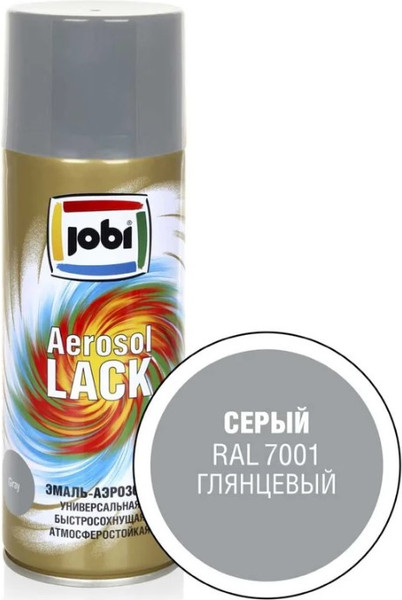 Изображение товара Эмаль Jobi Аэрозольная RAL 7001 (520мл,глянцевый серый)