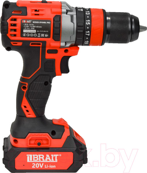 Изображение товара Аккумуляторная дрель-шуруповерт Brait BCDI20-2PUMBL PRO