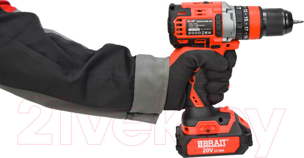 Изображение товара Аккумуляторная дрель-шуруповерт Brait BCDI20-2PUMBL PRO