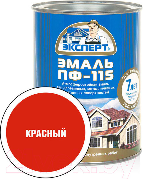 Изображение товара Эмаль Эксперт ПФ-115М Глянцевый (800г, красный)