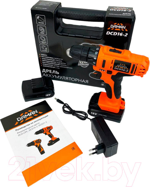 Изображение товара Аккумуляторная дрель-шуруповерт Daman DCD16-2
