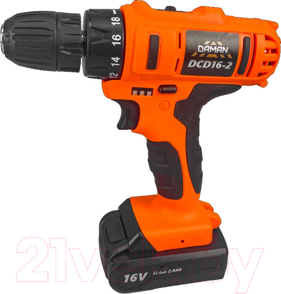 Изображение товара Аккумуляторная дрель-шуруповерт Daman DCD16-2