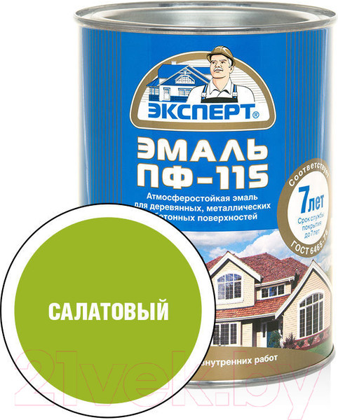 Изображение товара Эмаль Эксперт ПФ-115М Глянцевый (800г, салатовый)