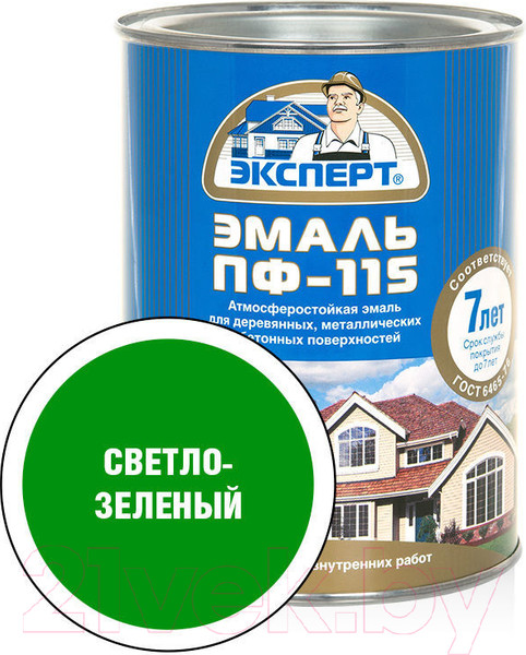 Изображение товара Эмаль Эксперт ПФ-115М Глянцевый (800г, светло-зеленый)