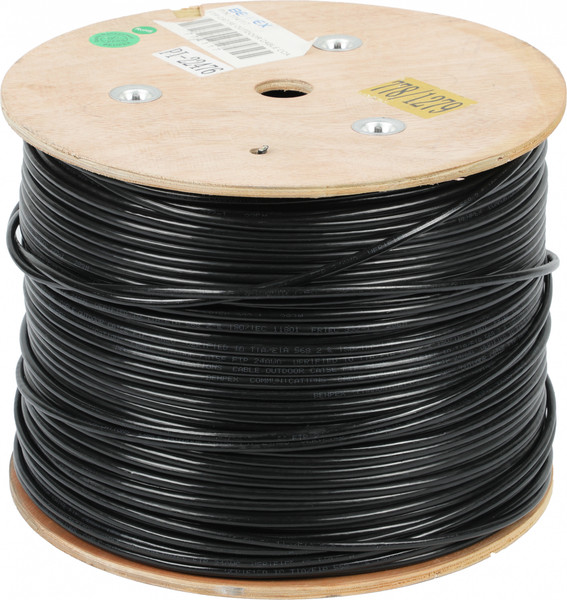 Изображение товара Кабель No Brand FTP 4 пары cat5E solid 0.51мм CCA (305м, черный)