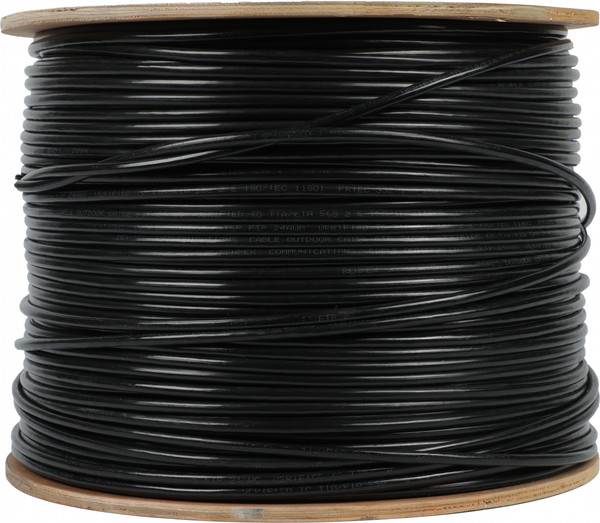 Изображение товара Кабель No Brand FTP 4 пары cat5E solid 0.51мм CCA (305м, черный)