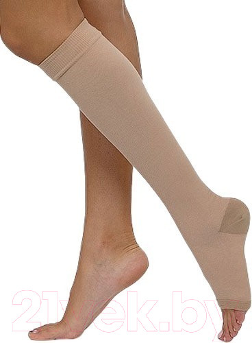Изображение товара Чулок компрессионный Центр Компресс До колена 2 кл.к. (р.5, кремовый)