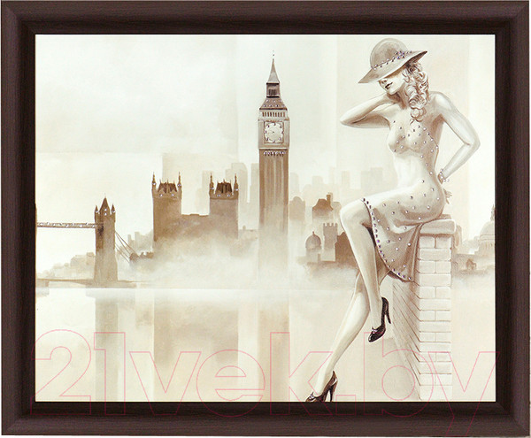 Изображение товара Картина Декарт Девушка в шляпе 8Л2787 (в раме)