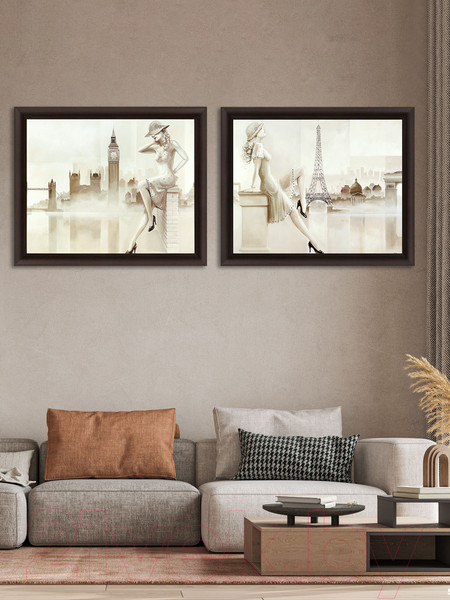 Изображение товара Картина Декарт Девушка в шляпе 8Л2787 (в раме)