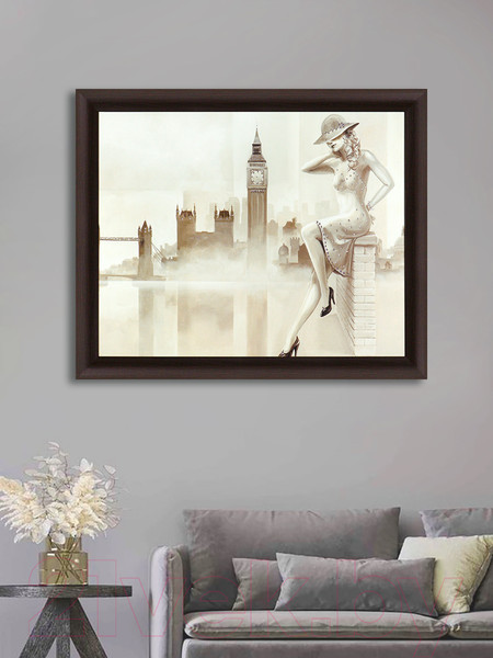 Изображение товара Картина Декарт Девушка в шляпе 8Л2787 (в раме)