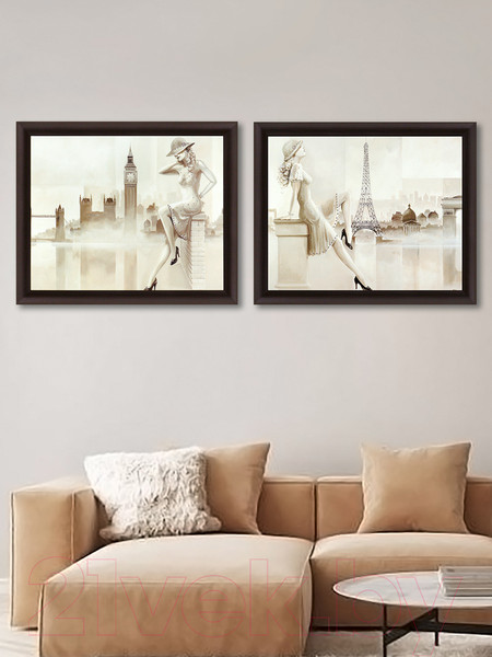 Изображение товара Картина Декарт Девушка в Париже 8Л2788 (в раме)