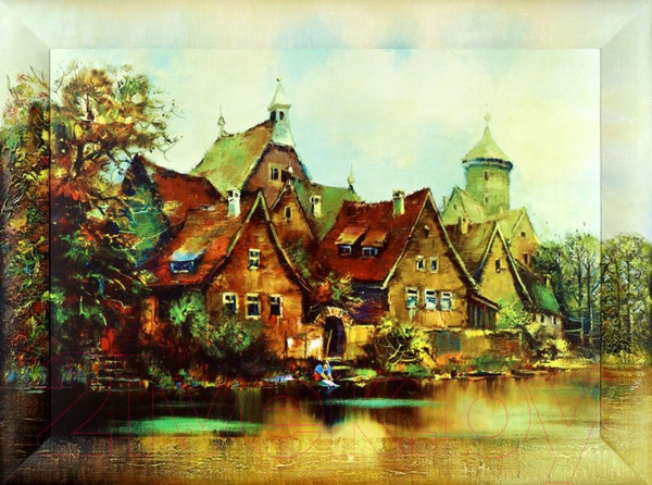 Изображение товара Картина Декарт Старый итальянский городок 8Л1963 (в раме)