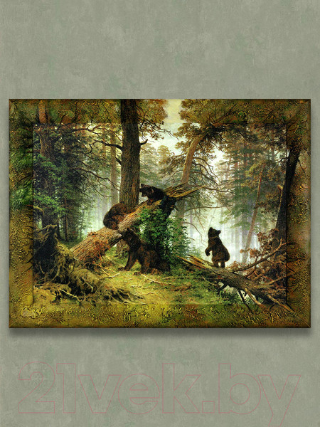 Изображение товара Картина Декарт Утро в сосновом бору Шишкин 8Л3039 (в раме)