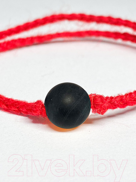 Изображение товара Браслет Wolves Красная нить с агатом Африканский матовый 6562 (черный)