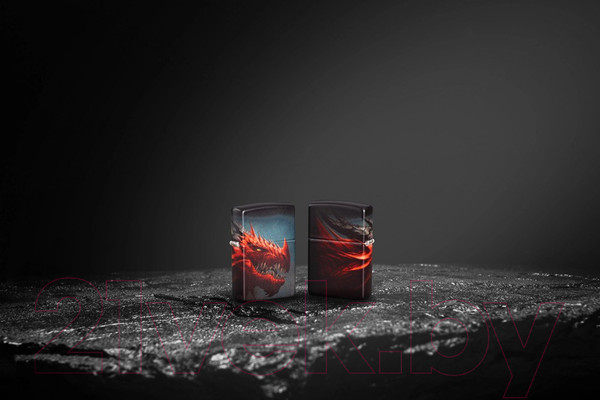 Изображение товара Зажигалка Zippo Dragon Design / 48777 (черный)