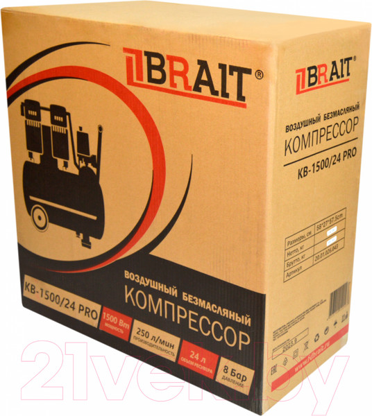Изображение товара Воздушный компрессор Brait KM-1500/24