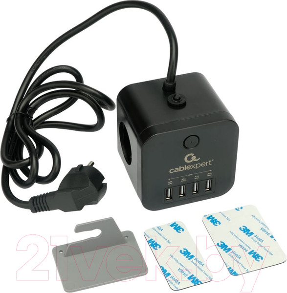 Изображение товара Сетевой фильтр Cablexpert CUBE-3-U4-B-1.5