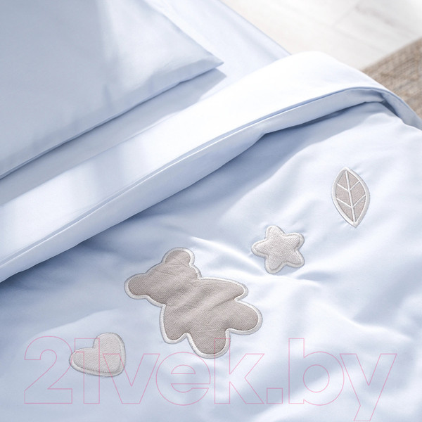 Изображение товара Комплект постельный для малышей Perina Teddy Sateen Collection / ТДСК6-01.10 (голубой)