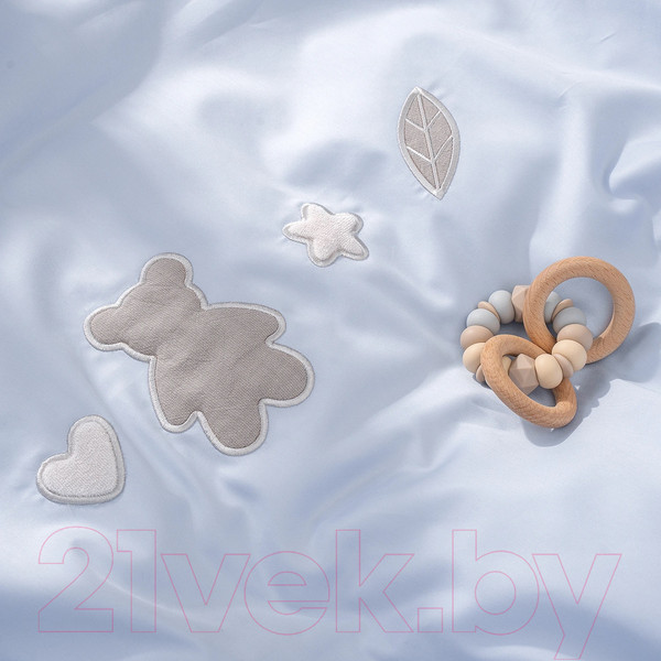 Изображение товара Комплект постельный для малышей Perina Teddy Sateen Collection / ТДСК6-01.10 (голубой)