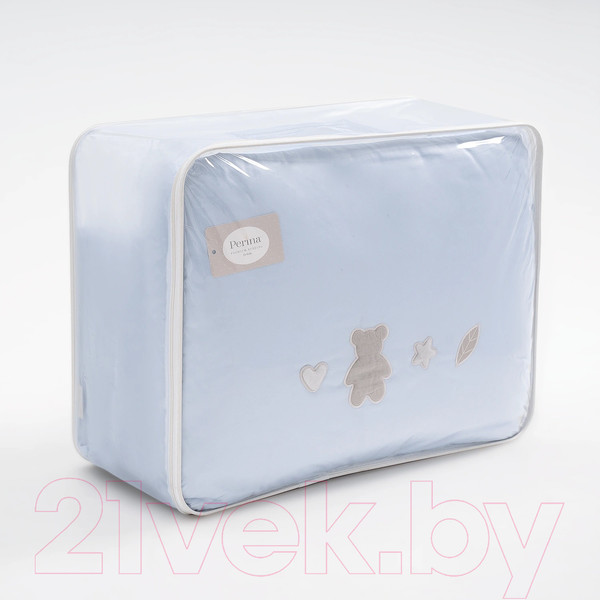 Изображение товара Комплект постельный для малышей Perina Teddy Sateen Collection / ТДСК6-01.10 (голубой)