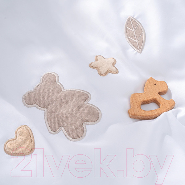 Изображение товара Комплект постельный для малышей Perina Teddy Sateen Collection / ТДСК6-01.3 (белый)