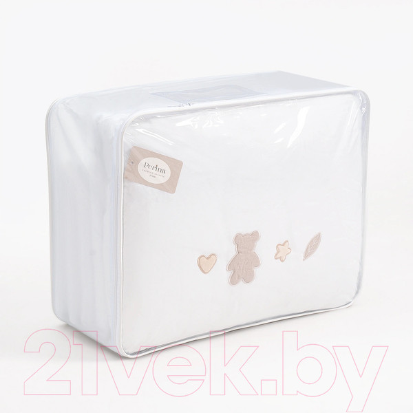 Изображение товара Комплект постельный для малышей Perina Teddy Sateen Collection / ТДСК6-01.3 (белый)