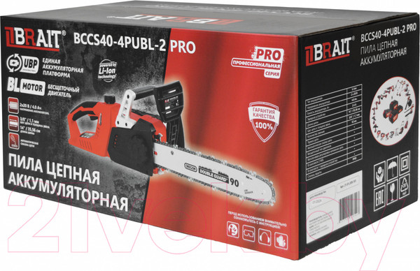 Изображение товара Пила цепная аккумуляторная Brait Аккумуляторная BCCS40-4PUBL-2 PRO
