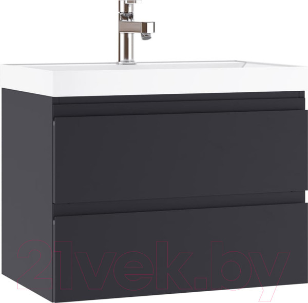 Изображение товара Тумба под умывальник Домино Classica 70 Graffo В2 (графит матовый)