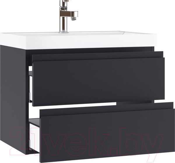 Изображение товара Тумба под умывальник Домино Classica 70 Graffo В2 (графит матовый)