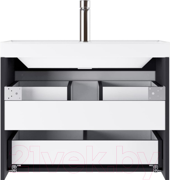 Изображение товара Тумба под умывальник Домино Classica 70 Graffo В2 (графит матовый)