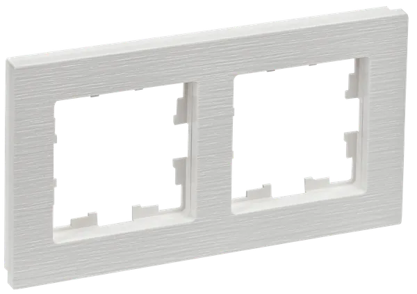 Изображение товара Рамка для выключателей и розеток IEK Brite BR-M22-51-K01 (белый рифленый)