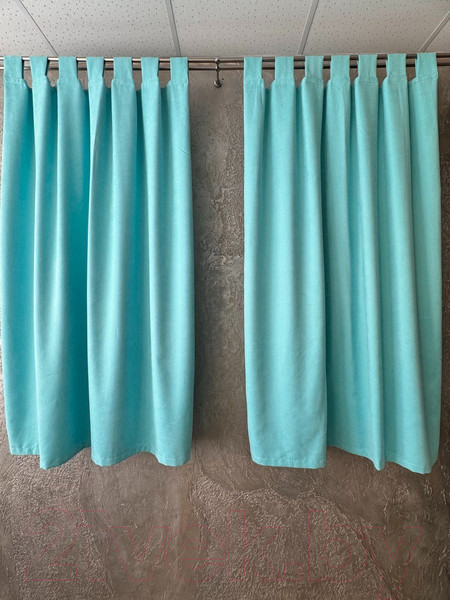 Изображение товара Комплект штор Ника Зварико 777175-2-12482 130x175 (2шт, бирюзово-голубой)