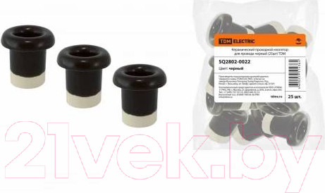 Изображение товара Декоративный изолятор TDM SQ2802-0022 (25шт, черный)