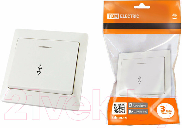 Изображение товара Выключатель TDM Ильмень / SQ1823-0006 (белый)