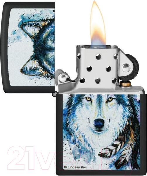 Изображение товара Зажигалка Zippo Feed the Good Wolf / 48936 (черный)