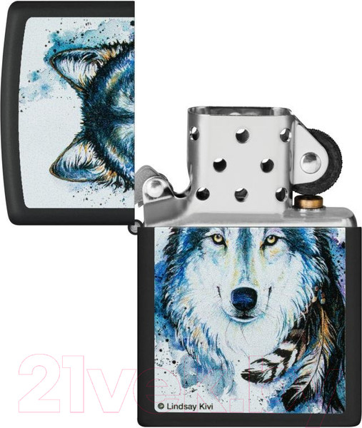 Изображение товара Зажигалка Zippo Feed the Good Wolf / 48936 (черный)
