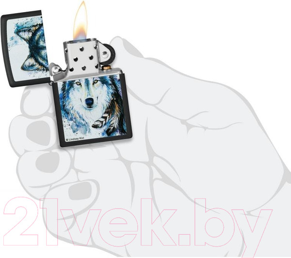 Изображение товара Зажигалка Zippo Feed the Good Wolf / 48936 (черный)