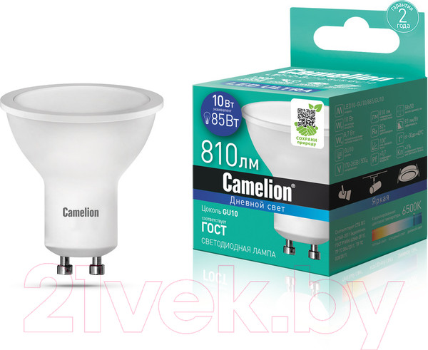 Изображение товара Лампа Camelion LED10-GU10/865 / 14402