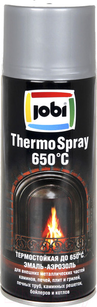 Изображение товара Эмаль Jobi Аэрозольная термостойкая 650С (520мл, черный)