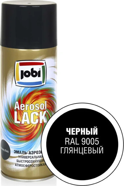 Изображение товара Эмаль Jobi Аэрозольная RAL 9005 (520мл, глянцевая черная)