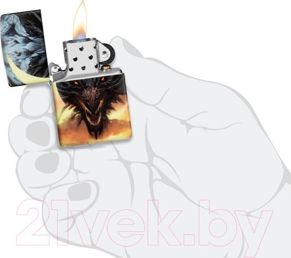Изображение товара Зажигалка Zippo Dragon Design / 48934 (черный)