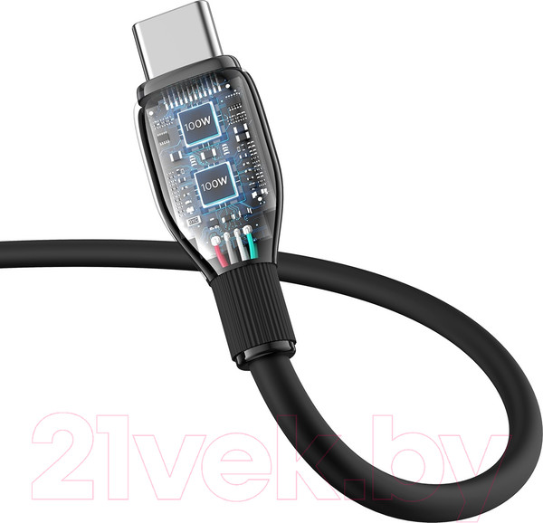 Изображение товара Кабель Baseus Pudding Type-C to Type-C 100W / P10355702111-01 (2м, черный)