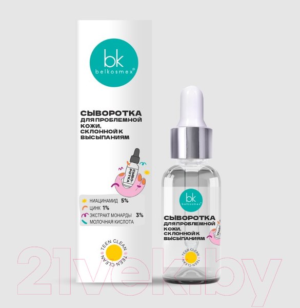 Изображение товара Сыворотка для лица BelKosmex Teen Clean для проблемной кожи (30г)