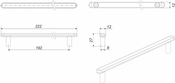 Изображение товара Ручка для мебели Boyard RS330BL.4/192