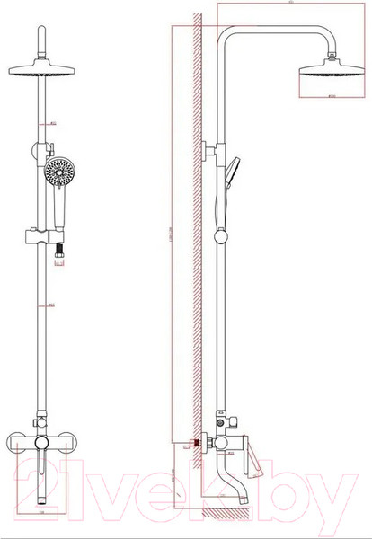 Изображение товара Душевая система со смесителем A-Five А5-0637