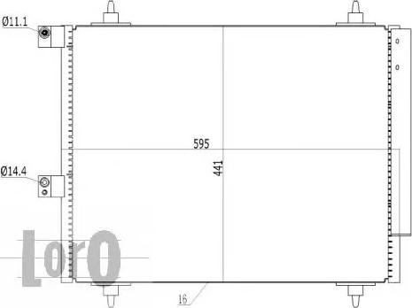 Изображение товара Радиатор кондиционера Loro 009-016-0025