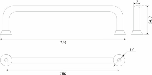 Изображение товара Ручка для мебели Boyard RS140BN.5/160