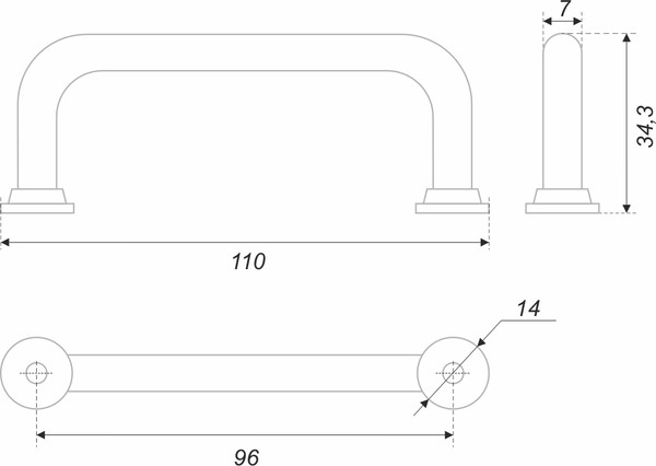 Изображение товара Ручка для мебели Boyard RS140CP.5/96