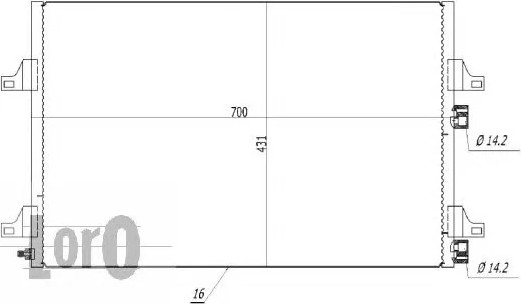Изображение товара Радиатор кондиционера Loro 042-016-0016